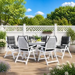 Lowback Chair Cushions 6 pcs Anthracite Oxford Fabric Outdoor Garden Patio