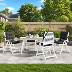 Friendly 4-Pack Black Oxford Fabric Lowback Chair Cushions