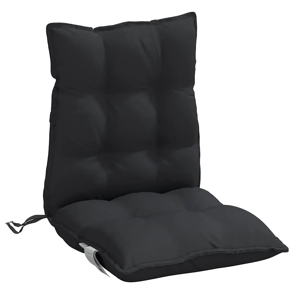 Lowback Chair Cushions Black Oxford Fabric 4 Pieces Outdoor Garden Patio Seat