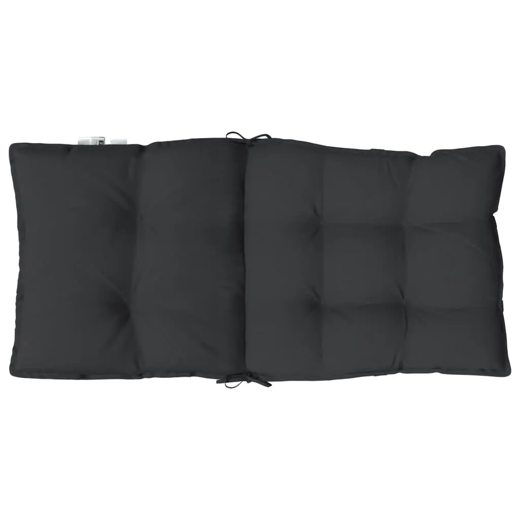Lowback Chair Cushions Black Oxford Fabric 4 Pieces Outdoor Garden Patio Seat