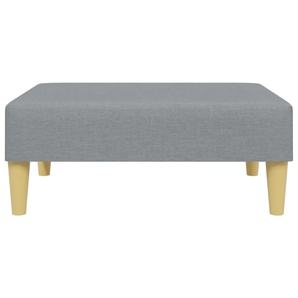 Footstool Light Grey Fabric Plywood Frame Durable Stable Living Room Furniture