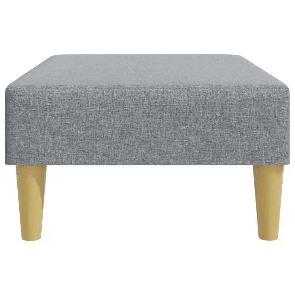 Footstool Light Grey Fabric Plywood Frame Durable Stable Living Room Furniture