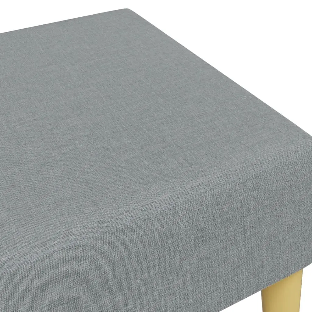 Footstool Light Grey Fabric Plywood Frame Durable Stable Living Room Furniture