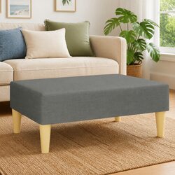 Dark Grey Fabric Footstool Foot Rest Ottoman Compact Living Room Furniture