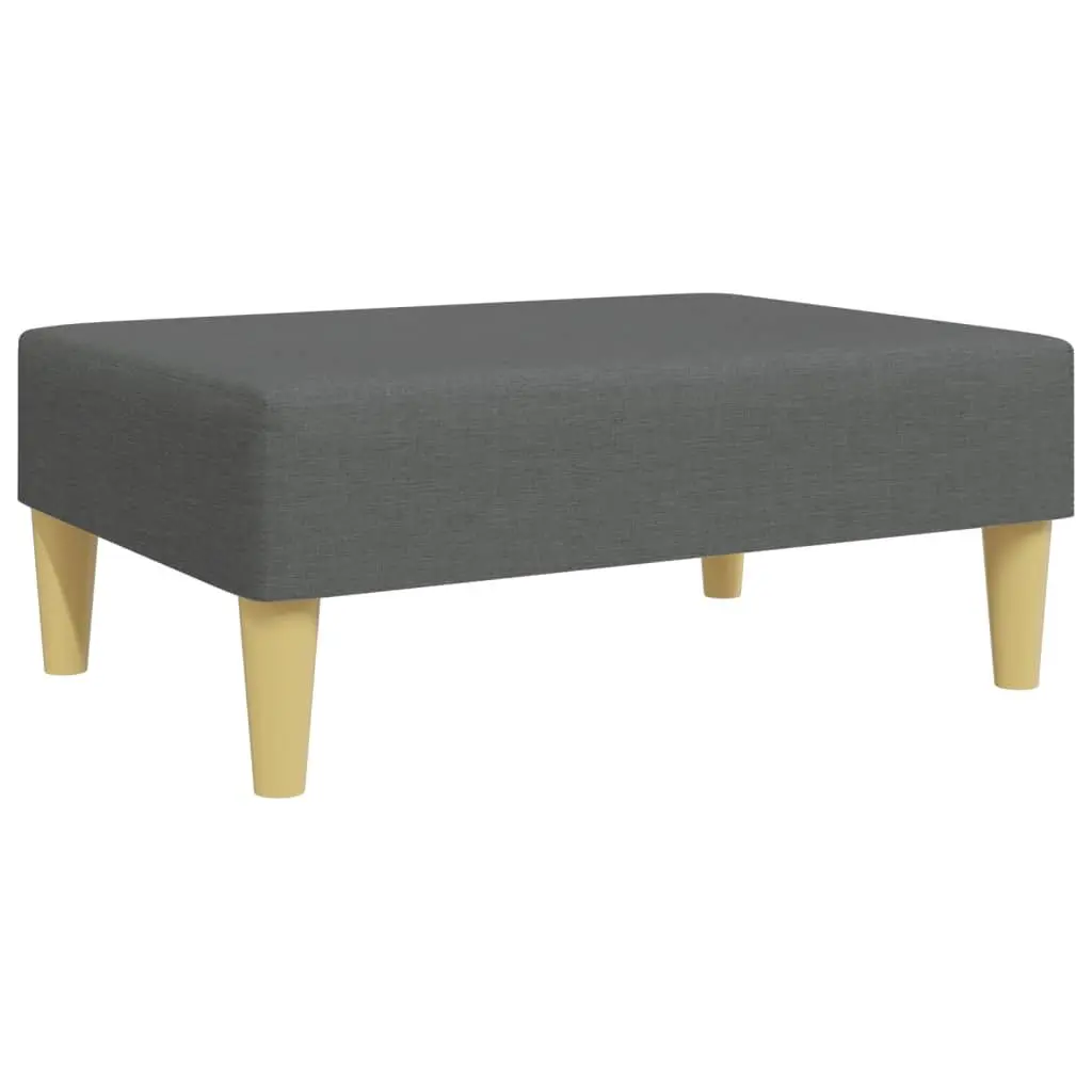 Footstool Dark Grey Fabric Compact Size Living Room Furniture