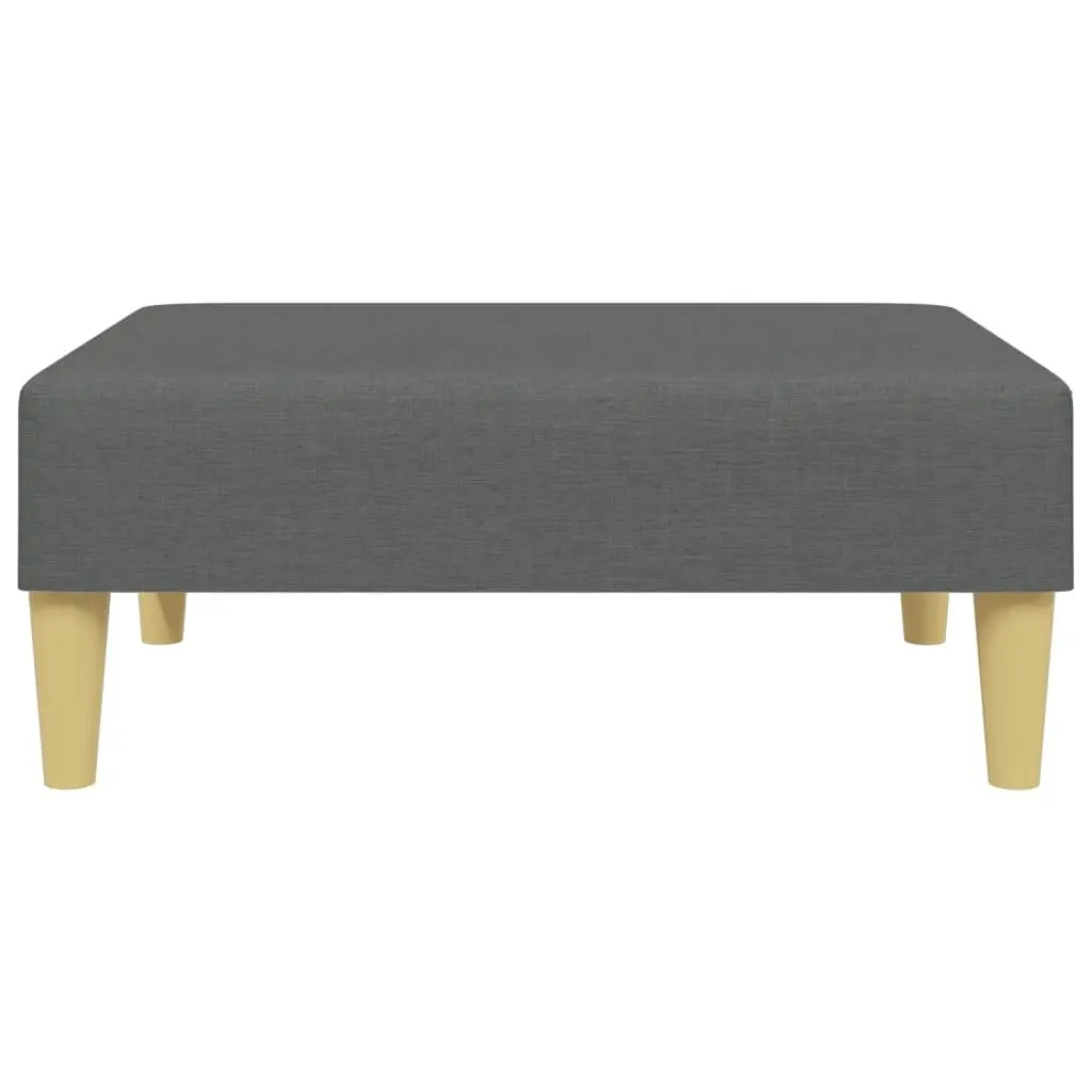 Footstool Dark Grey Fabric Compact Size Living Room Furniture