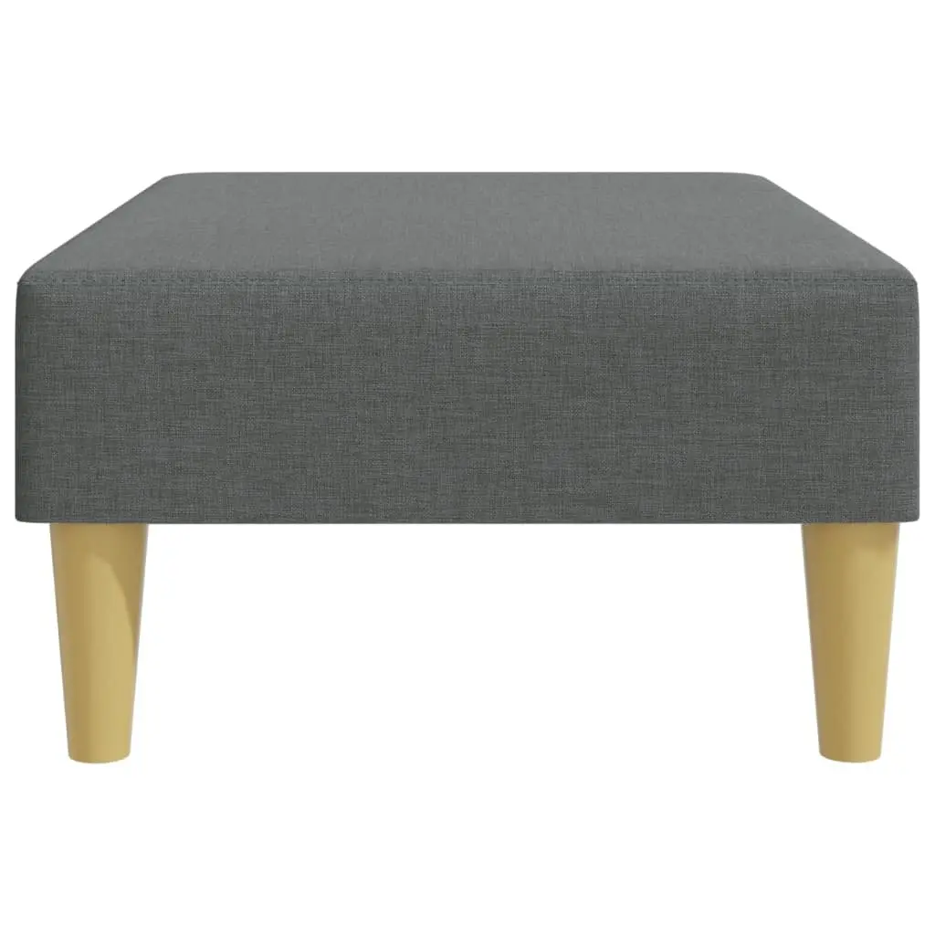 Footstool Dark Grey Fabric Compact Size Living Room Furniture