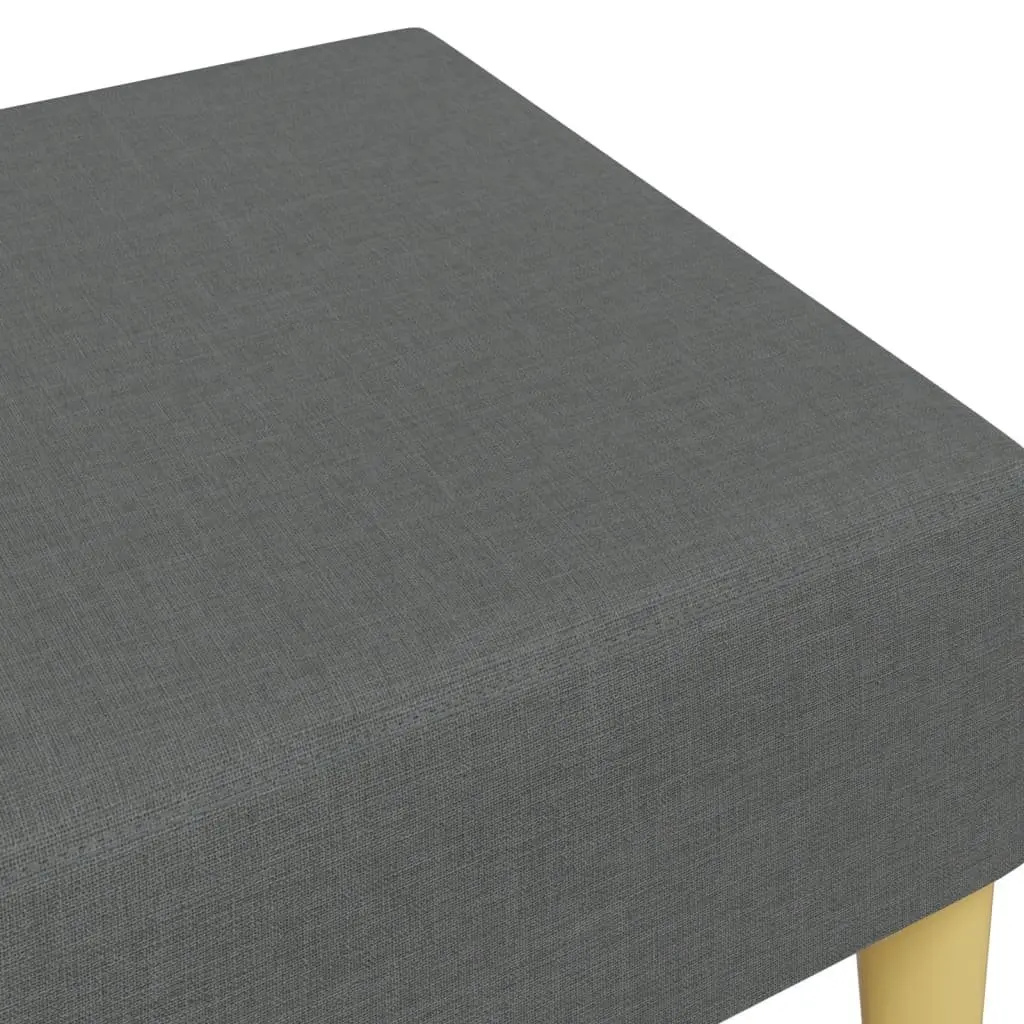 Footstool Dark Grey Fabric Compact Size Living Room Furniture