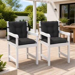 Lowback Chair Cushions 2pcs Outdoor Indoor Garden Patio Seat Pad Anthracite
