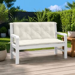 Friendly Garden Bench Cushions - Cream 2-Piece Set 120x50x7 cm