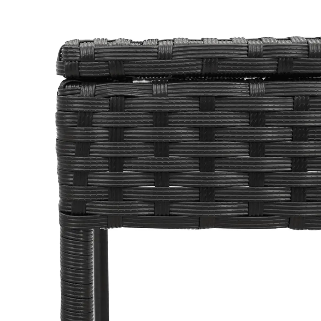 Sun Loungers Set Adjustable Recliner Chairs with Side Table Black
