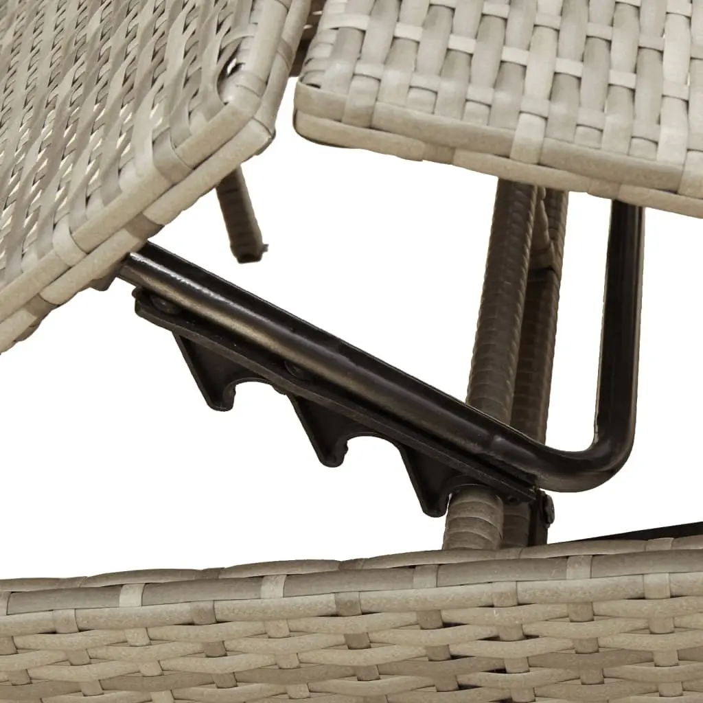 Sun Lounger Set Adjustable 2 pcs Grey Outdoor Garden Furniture