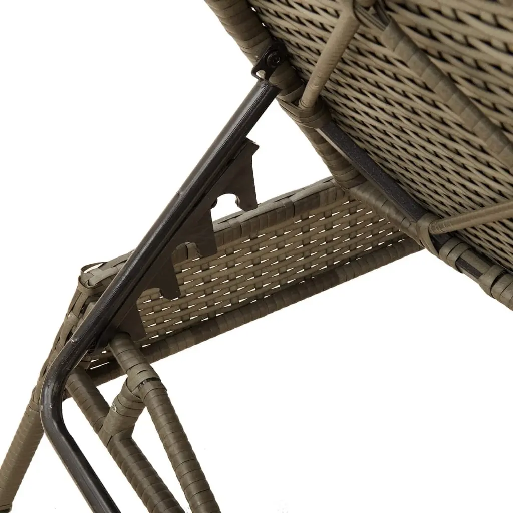 Sun Lounger Set Adjustable 2 pcs Grey Outdoor Garden Furniture
