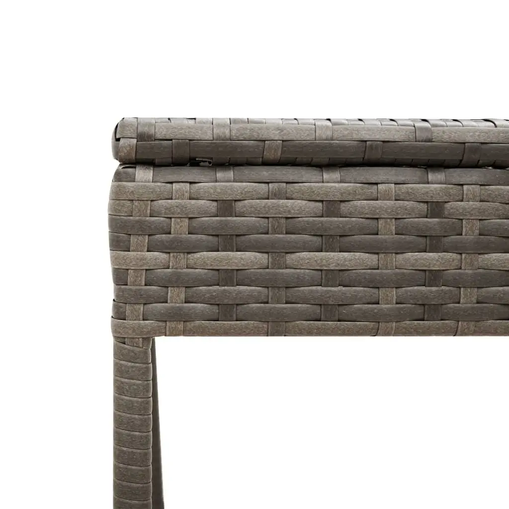 Sun Lounger Adjustable Backrest with Side Table and Cushion Grey Poly Rattan