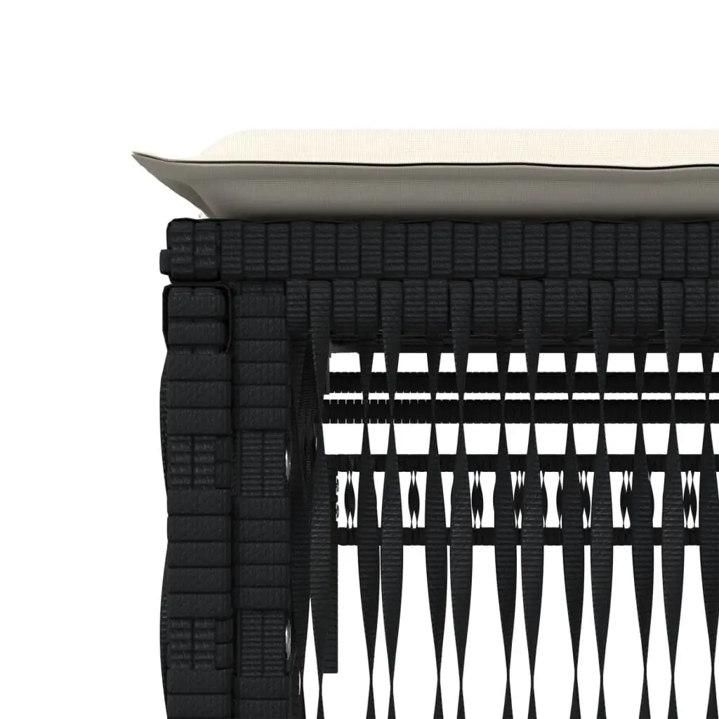 Outdoor Lounger Chair with Cushion Adjustable Backrest and Durable PE Rattan Frame
