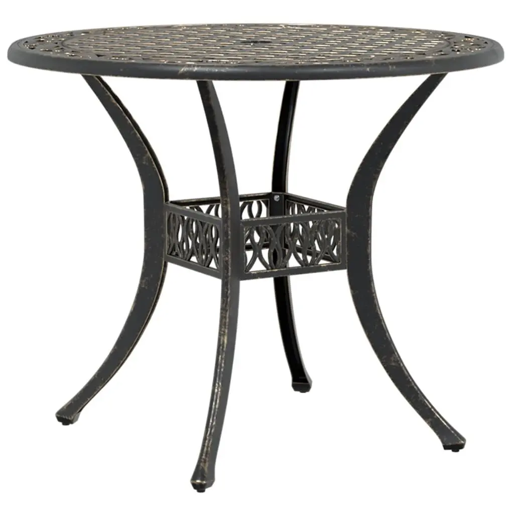 Brown Round Garden Table with Umbrella Hole