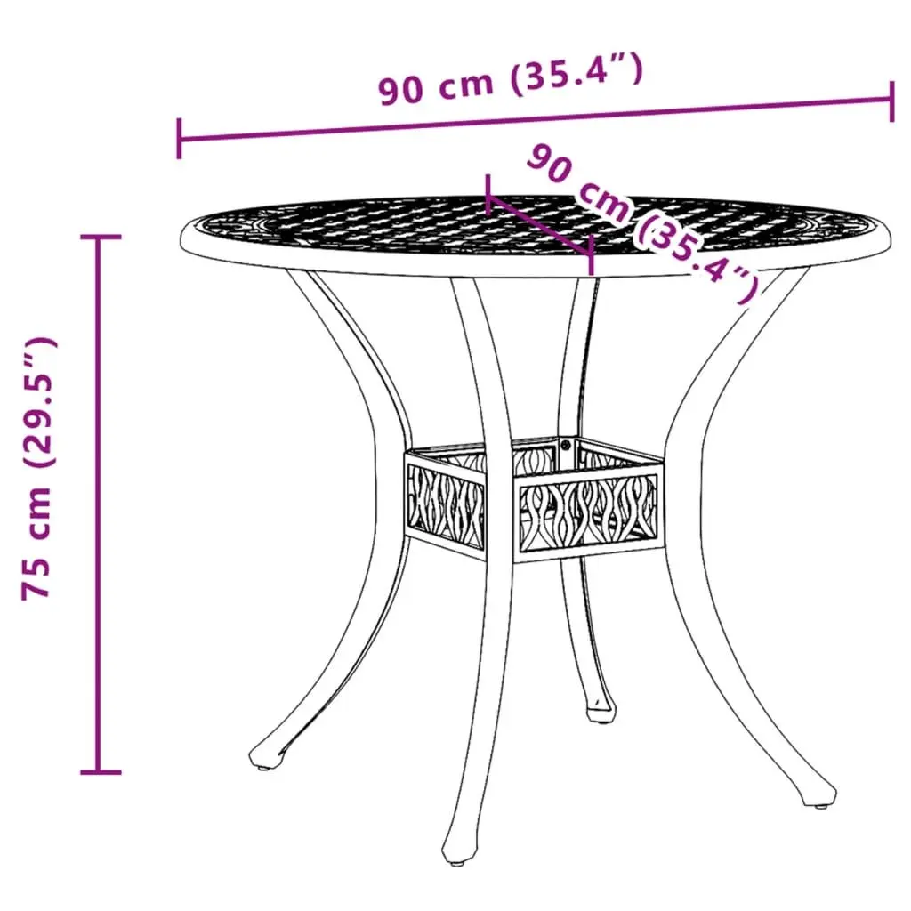 Brown Round Garden Table with Umbrella Hole