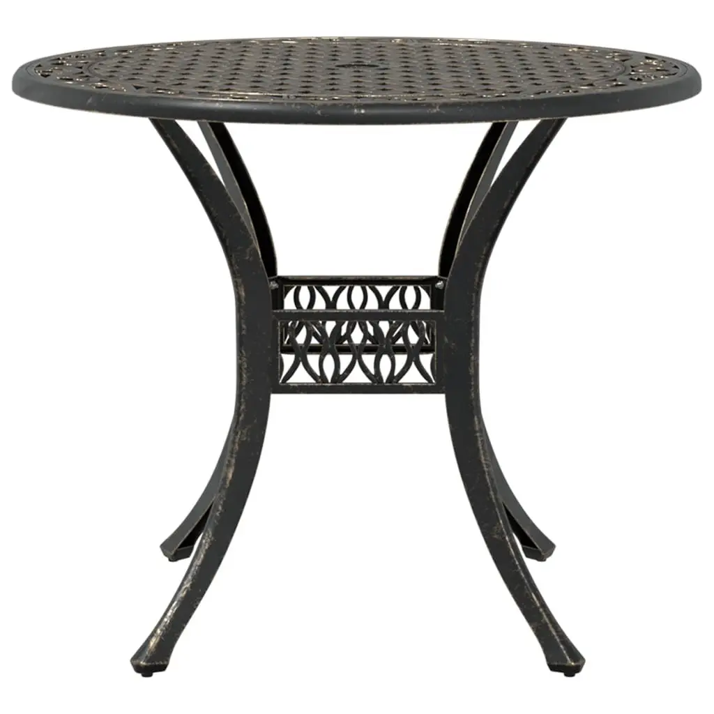 Brown Round Garden Table with Umbrella Hole