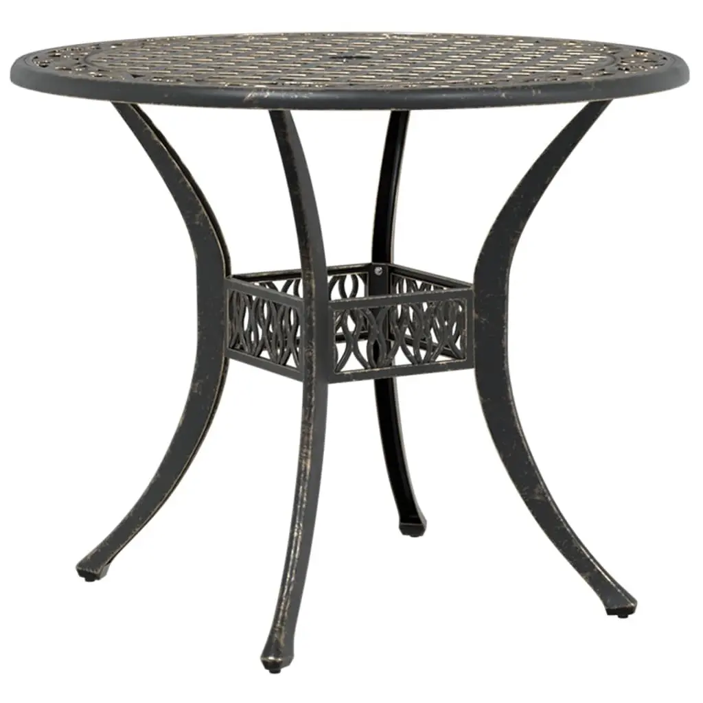 Brown Round Garden Table with Umbrella Hole
