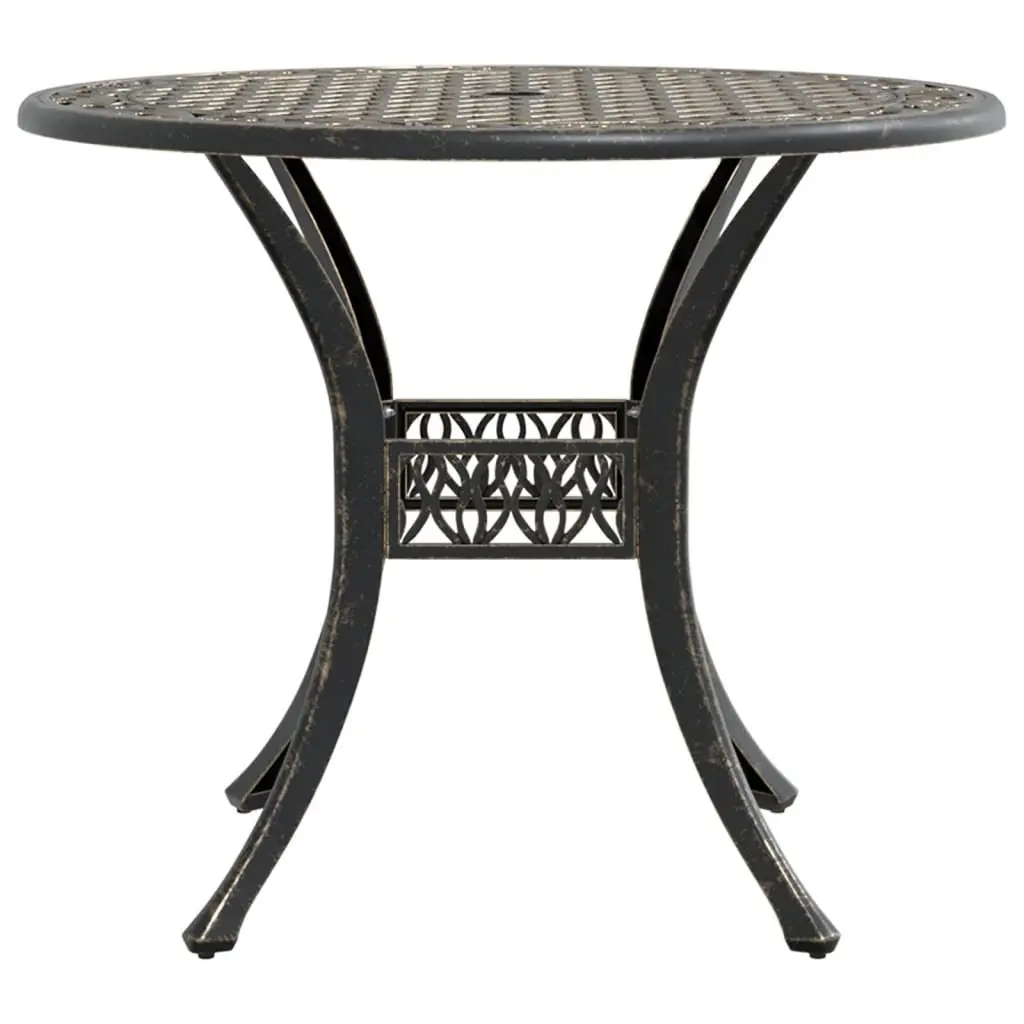 Brown Round Garden Table with Umbrella Hole