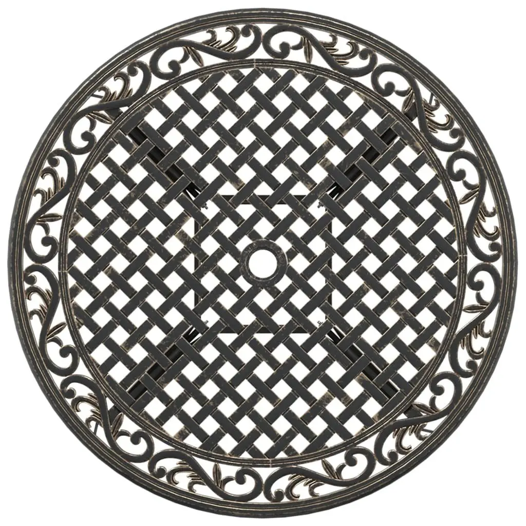 Brown Round Garden Table with Umbrella Hole