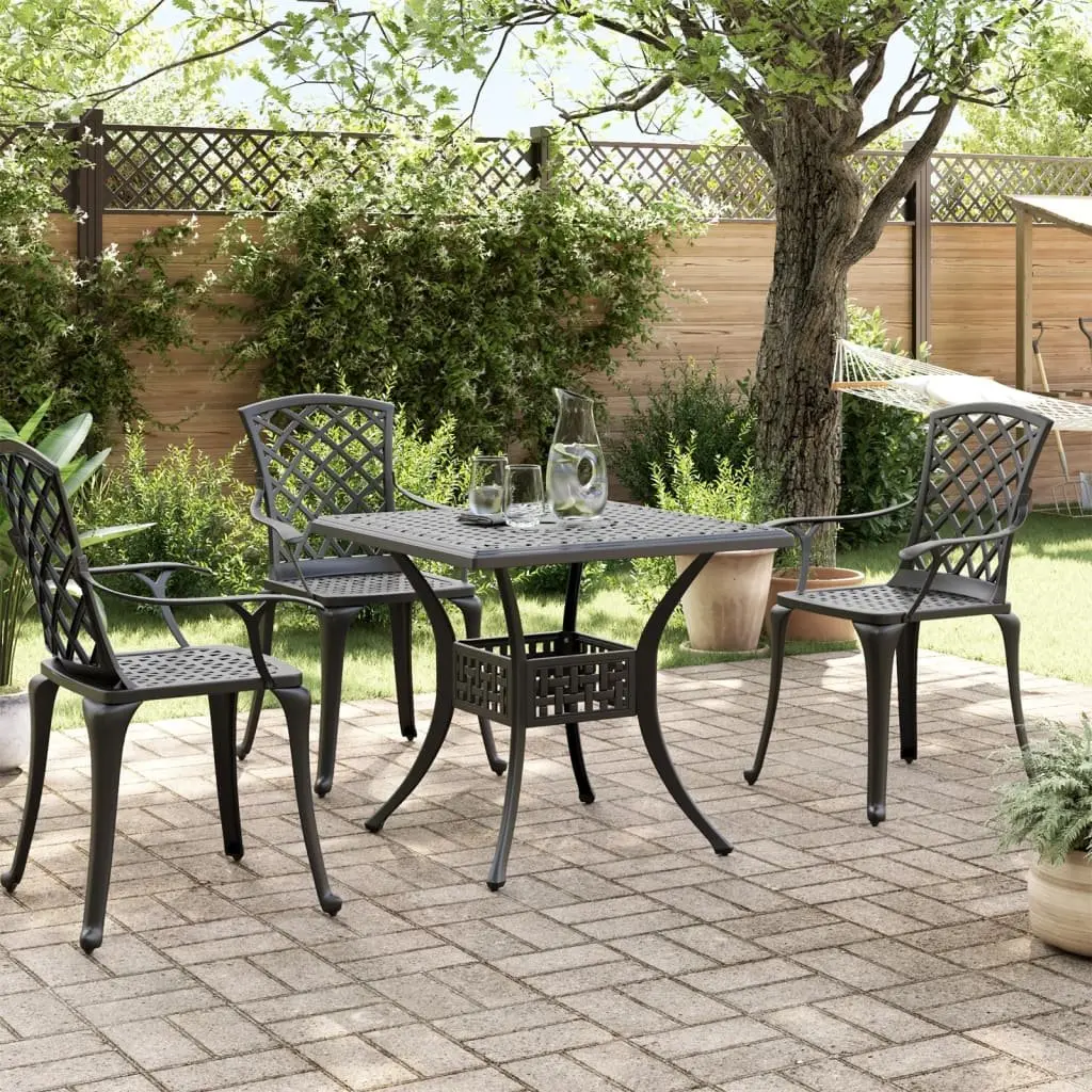 Black Garden Table with Umbrella Hole