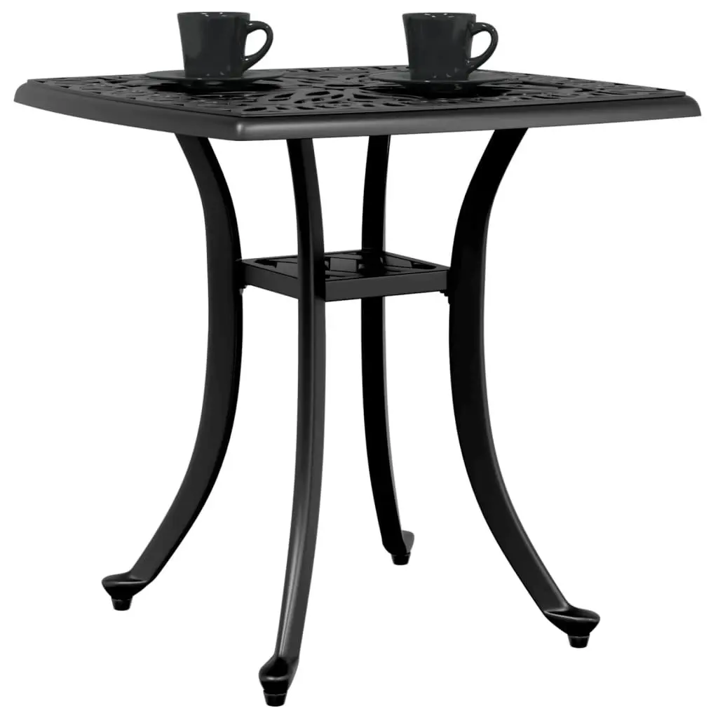 Garden Table Black Cast Aluminium 53x53x53 cm Outdoor Patio Furniture