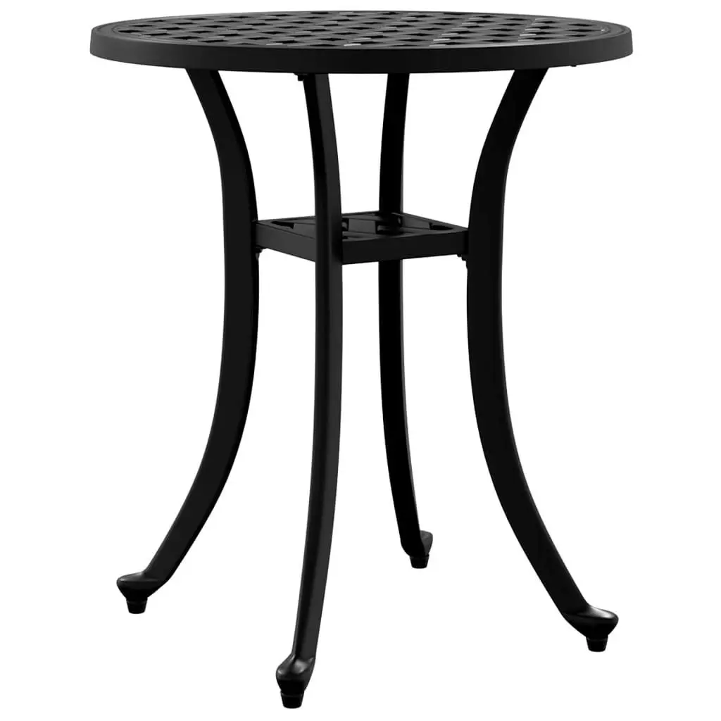 Garden Table Round Outdoor Patio Furniture Black 48cm Diameter 53cm Height