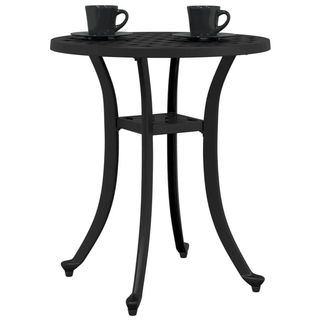 Garden Table Round Outdoor Patio Furniture Black 48cm Diameter 53cm Height