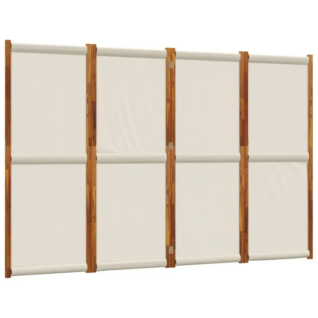 4-Panel Room Divider Grey Folding Privacy Screen Indoor Outdoor Space Partition
