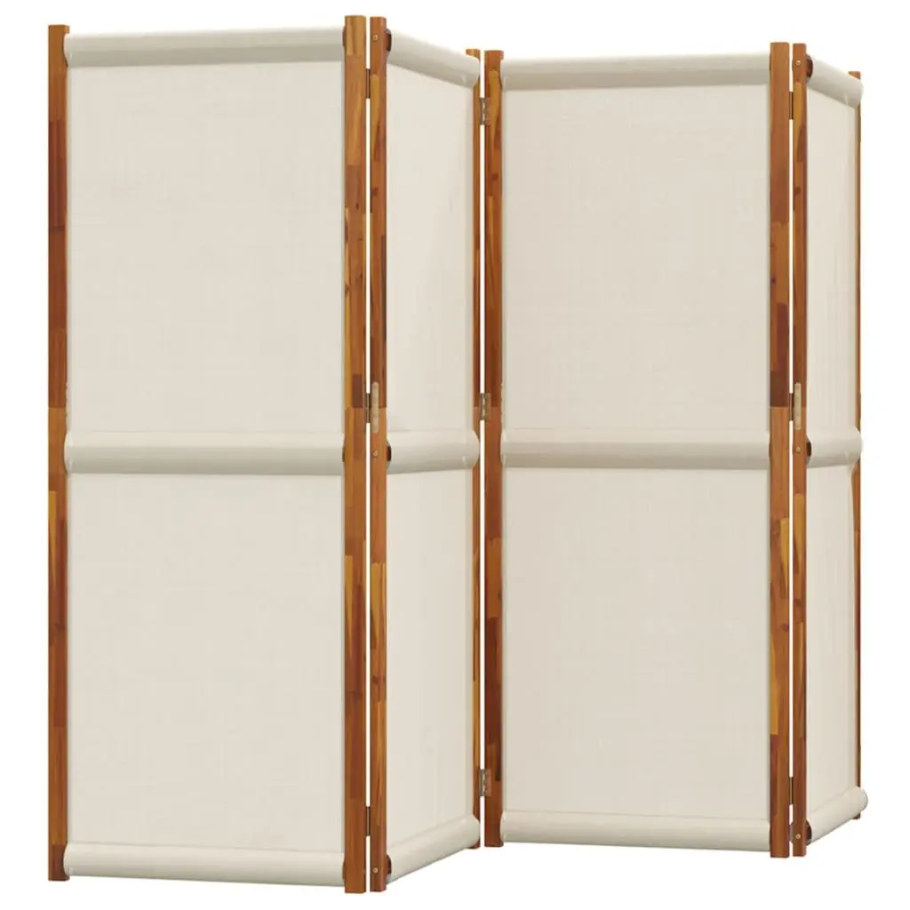 4-Panel Room Divider Grey Folding Privacy Screen Indoor Outdoor Space Partition