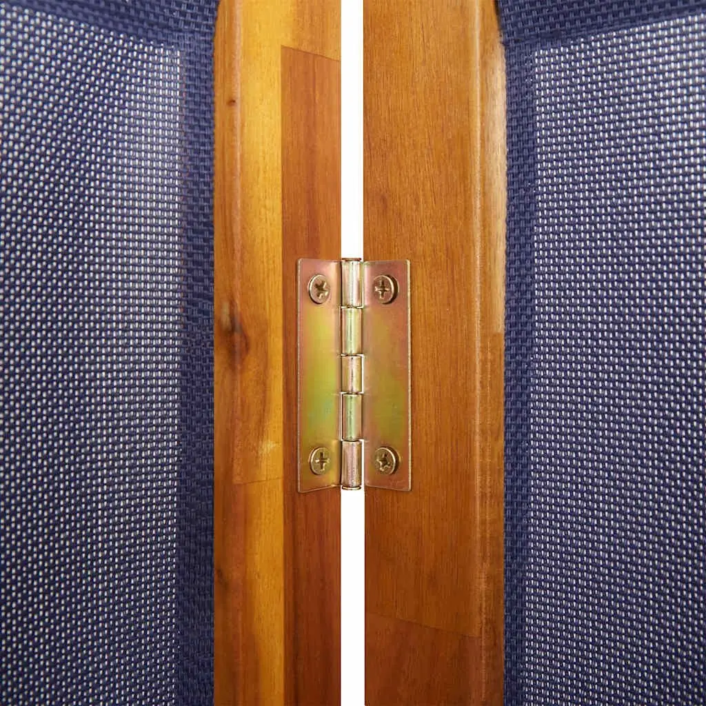 6-Panel Room Divider Dark Blue Folding Privacy Screen Indoor Outdoor Partition