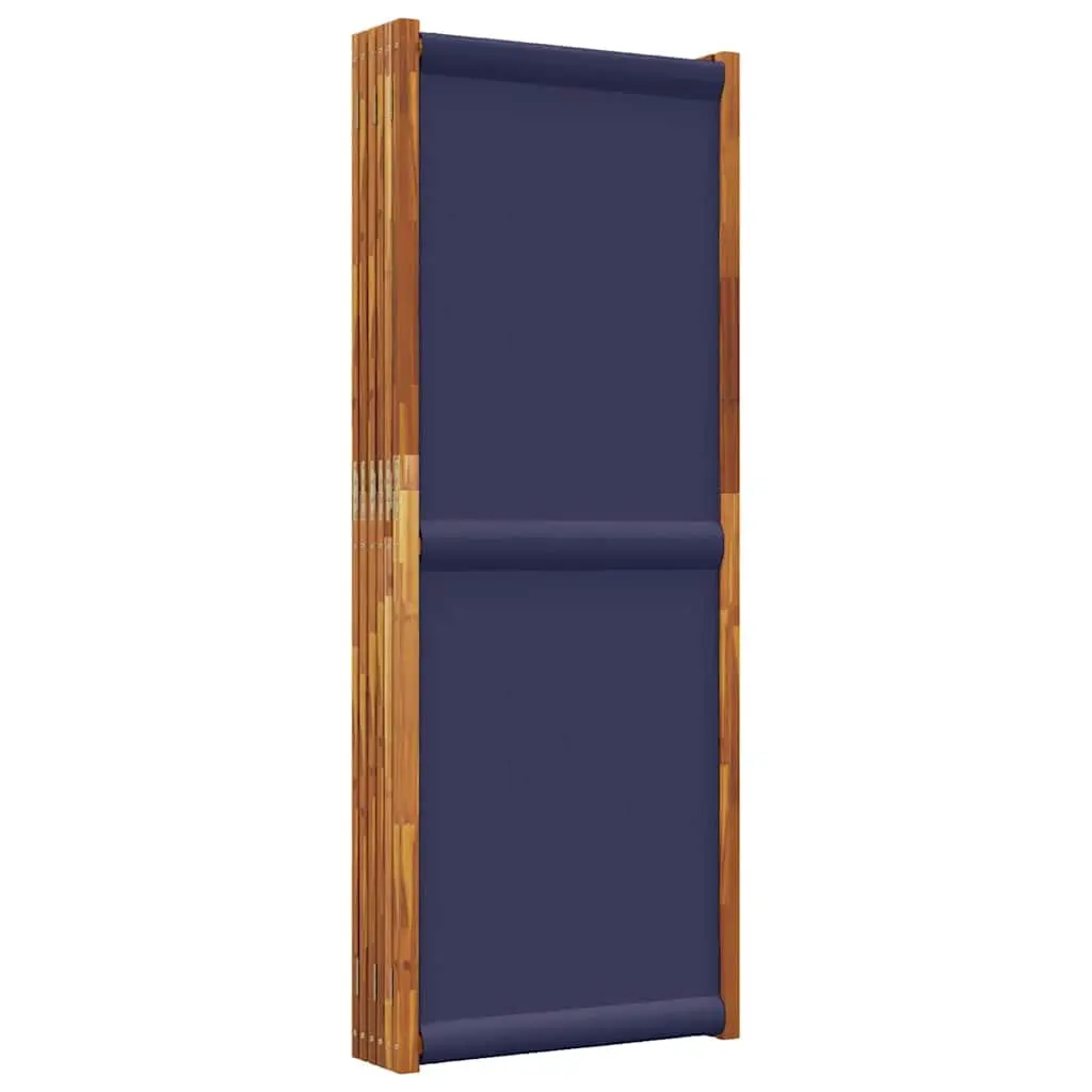 6-Panel Room Divider Dark Blue Folding Privacy Screen Indoor Outdoor Partition