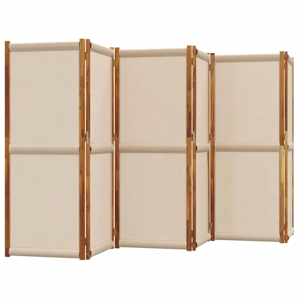 6-Panel Room Divider Folding Partition Indoor Outdoor Taupe