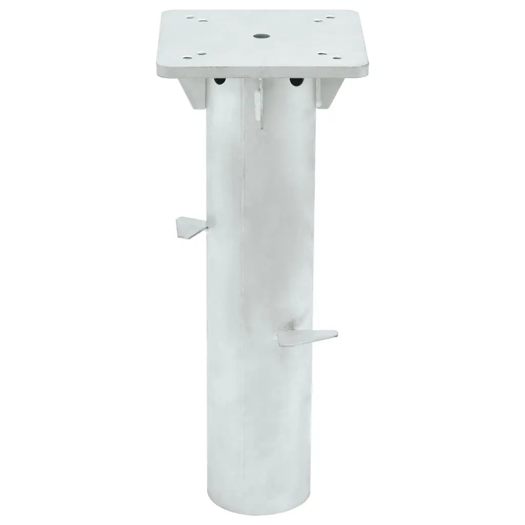 In-Ground Parasol Base Steel Silver 16x16x39.5cm Outdoor Umbrella Stand