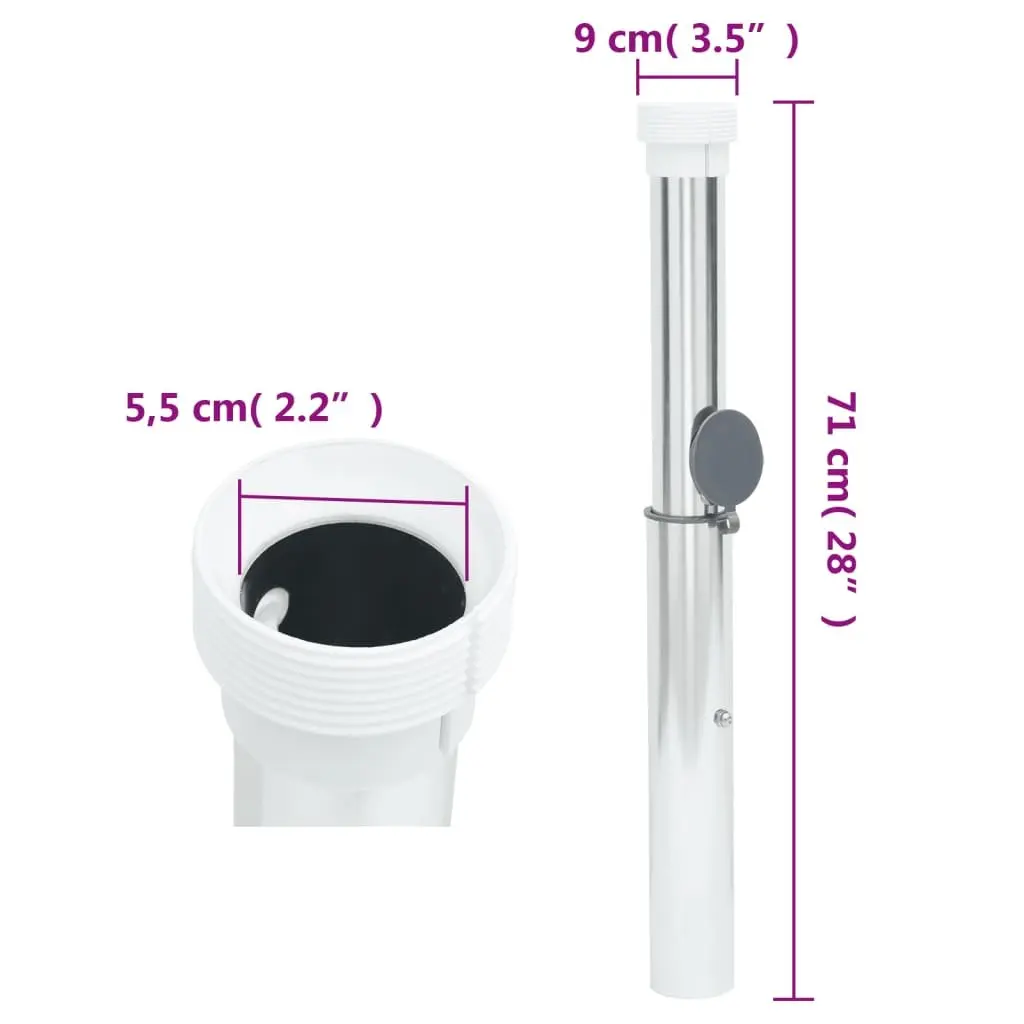In-Ground Parasol Base Anodized Aluminium 40-50mm Pole Silver