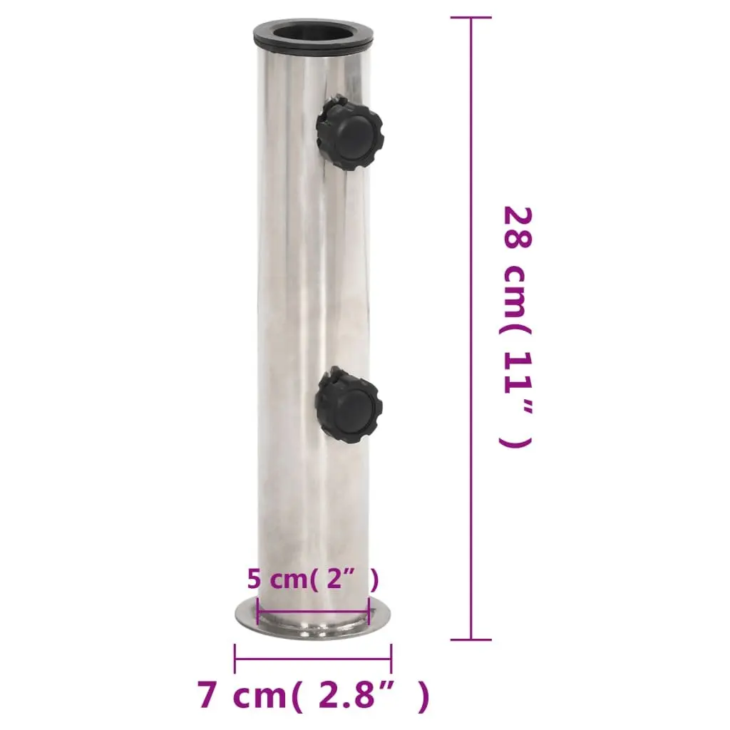 Parasol Base Stainless Steel Adjustable 38mm 48mm Pole