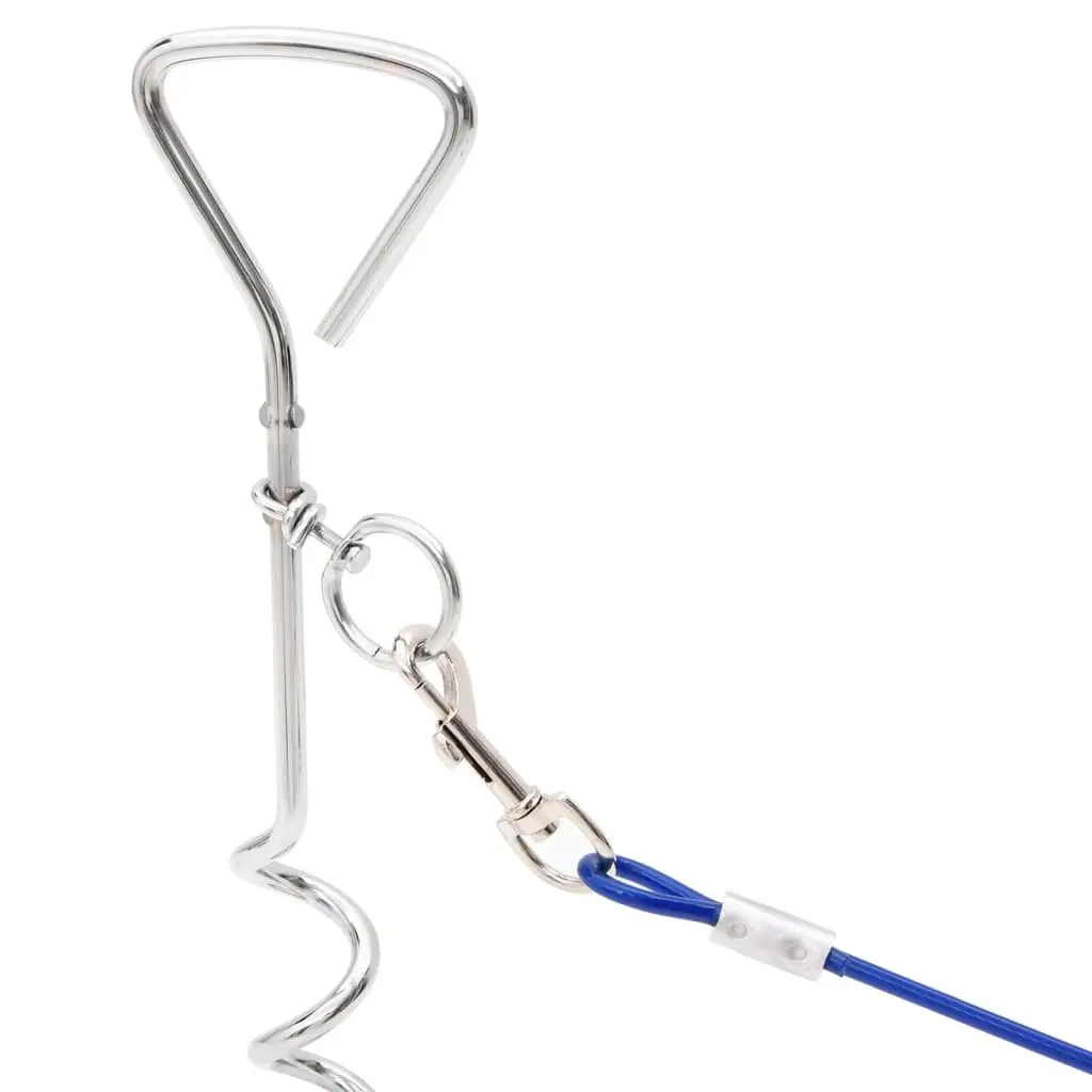 Dog Tie Out Cable 3m Ground Stake Pet Lead Outdoor Garden Yard Safety Tether