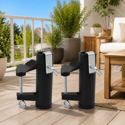 Umbrella Clamps for Balcony Railing 2 Pack 25-38mm Steel Outdoor Patio