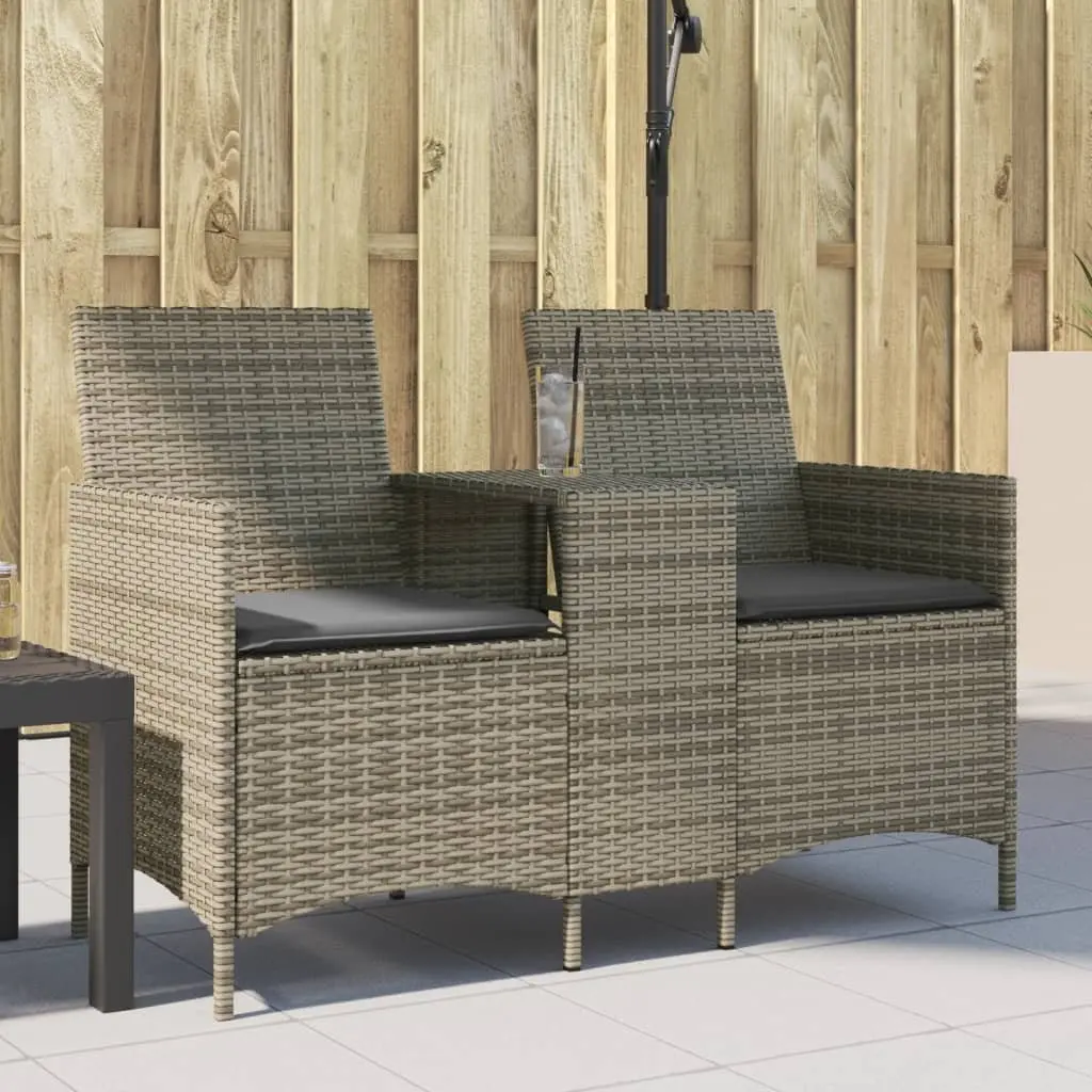 2-Seater Outdoor Sofa with Integrated Table