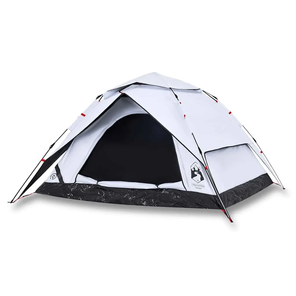 4-Person Dome Camping Tent Waterproof Quick Setup White Blackout Fabric