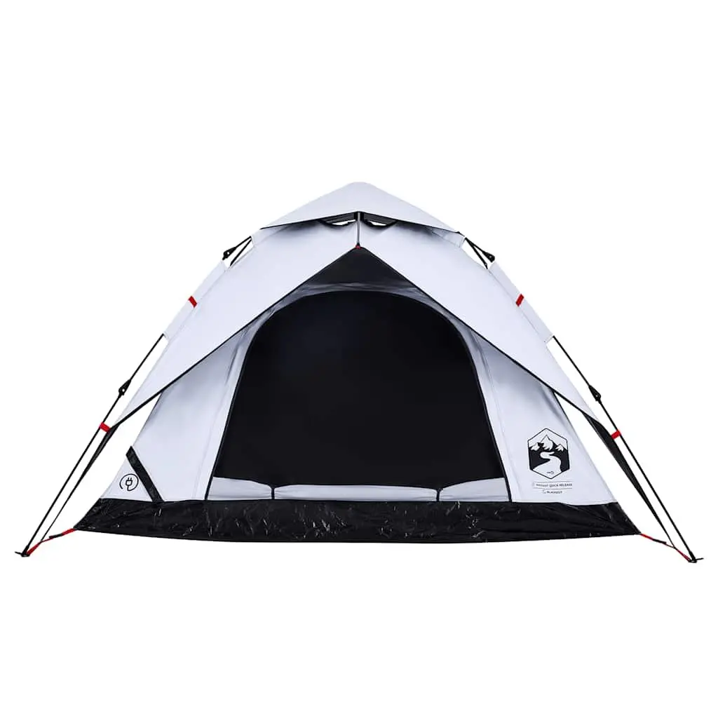 4-Person Dome Camping Tent Waterproof Quick Setup White Blackout Fabric