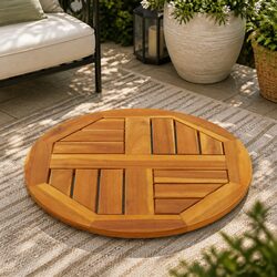 Friendly Round Solid Wood Table Top Ø40x2 cm for You