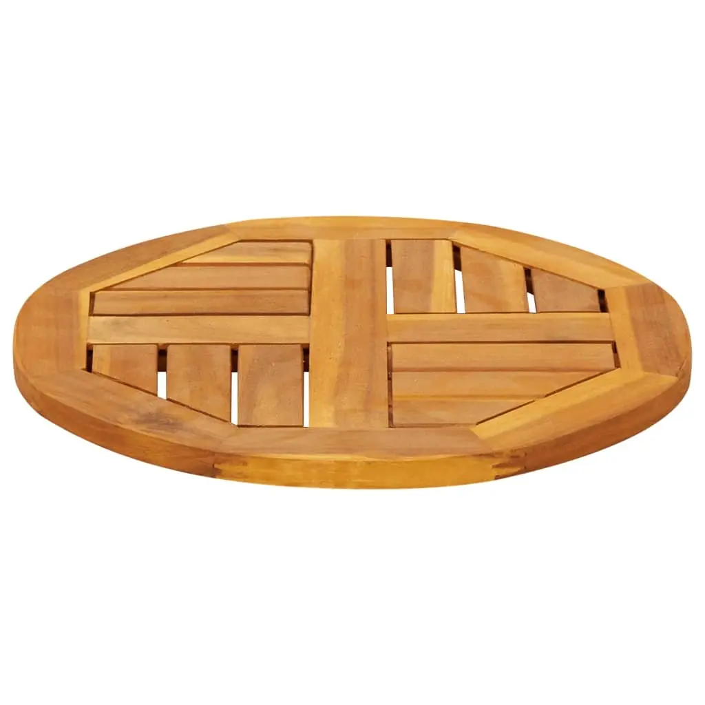 Round Solid Wood Table Top Ø40x2 cm Acacia Replacement Dining Furniture Top