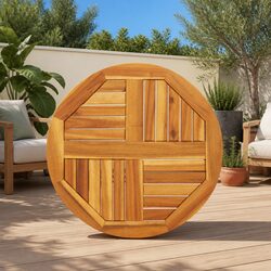 Round Solid Wood Table Top Ø60x2 cm Acacia Replacement Tabletop Garden Dining