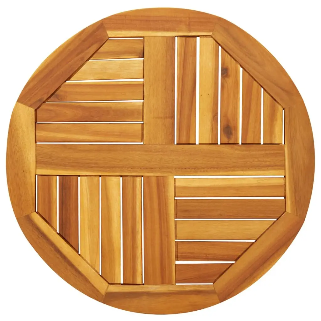 Round Solid Wood Table Top Rustic Ø60x2 cm Acacia Replacement Tabletop