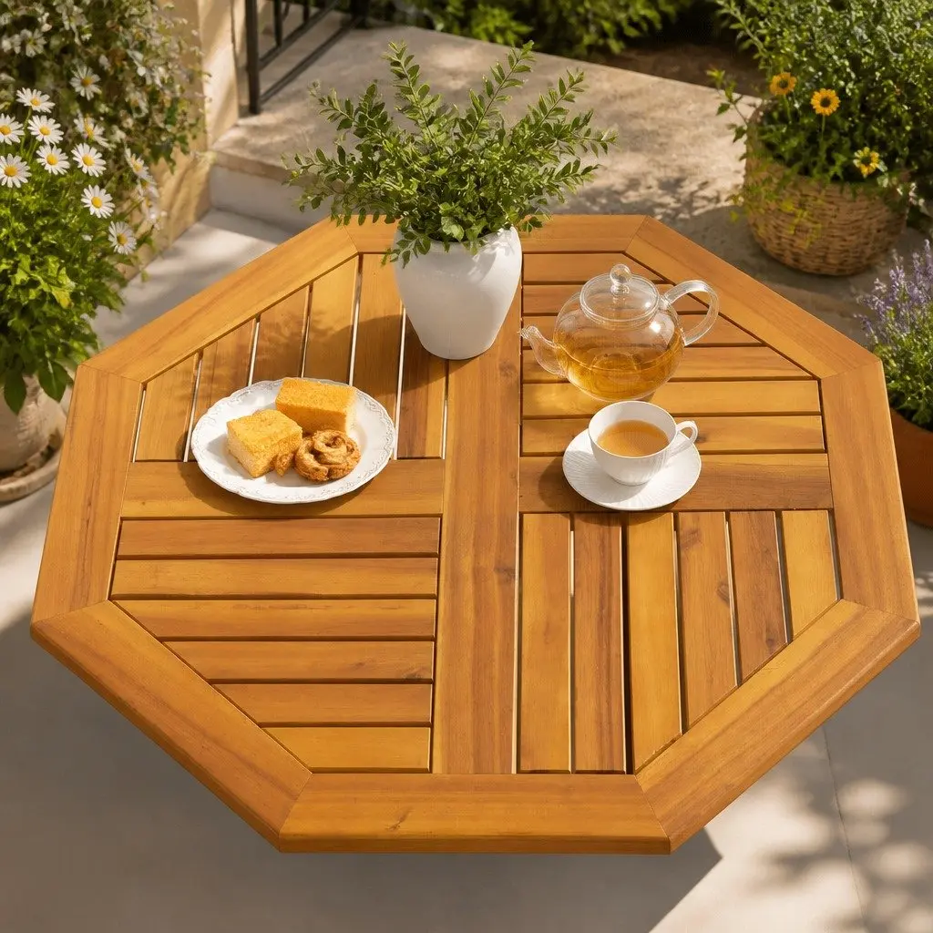 Octagonal Solid Wood Table Top 70x70 cm