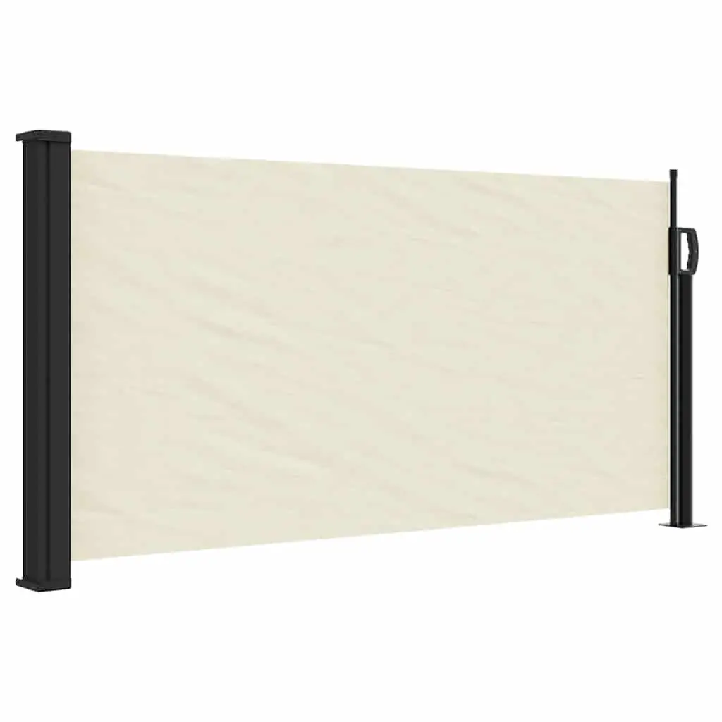 Retractable Side Awning Cream Water and UV Resistant 100 x 300 cm Outdoor Privacy Screen