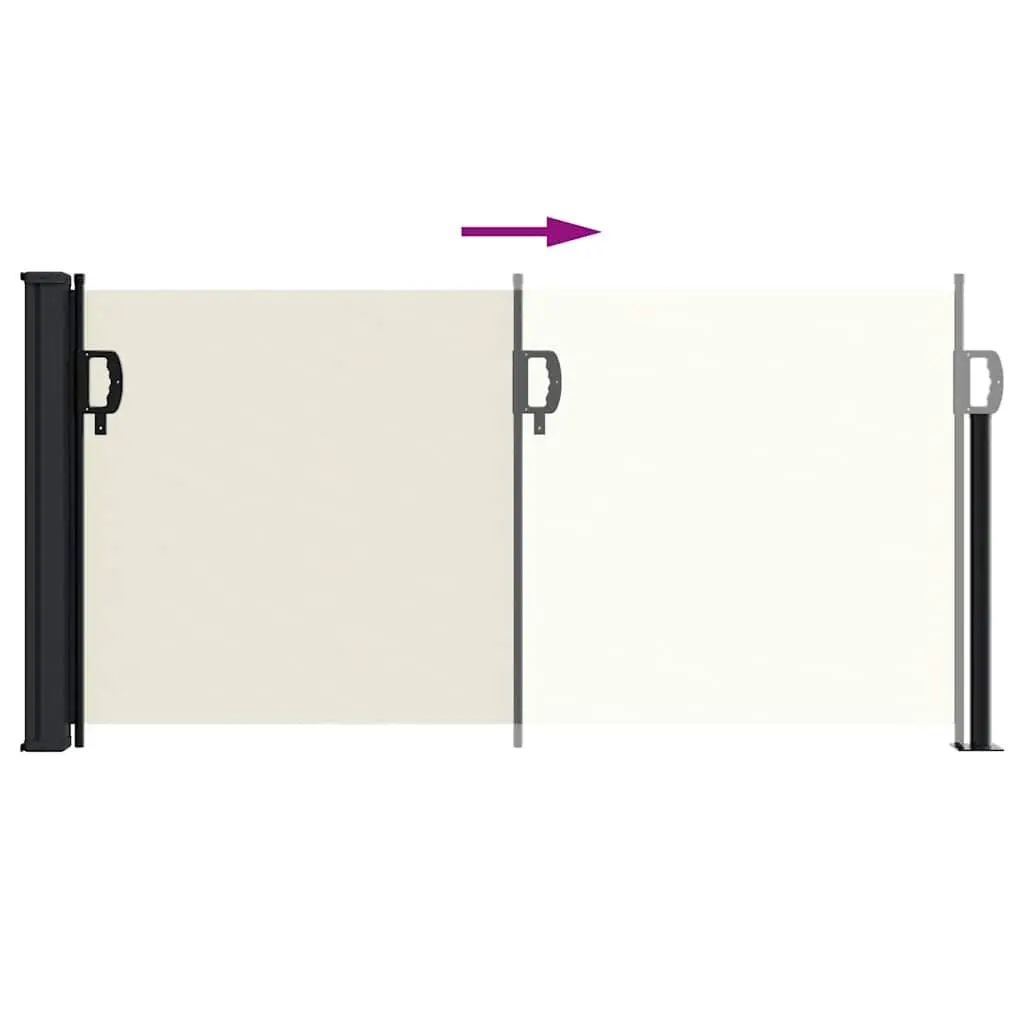 Retractable Side Awning Cream Water and UV Resistant 100 x 300 cm Outdoor Privacy Screen