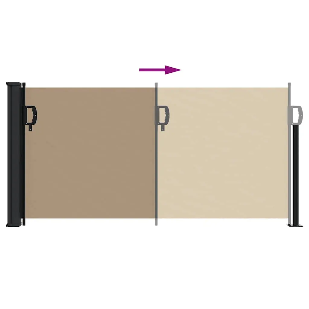 Retractable Side Awning Taupe Outdoor Privacy Screen Balcony Terrace Patio